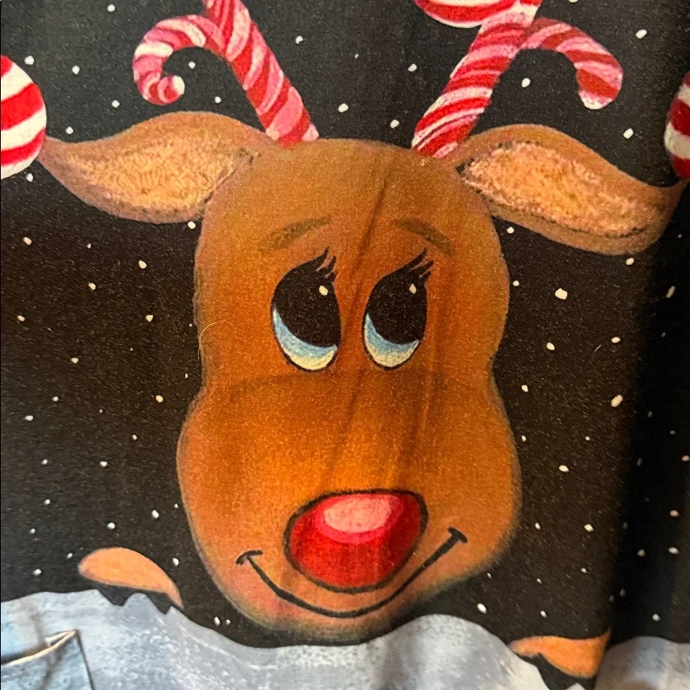 Festive Reindeer Long Sleeve Top Tunic Dress Large